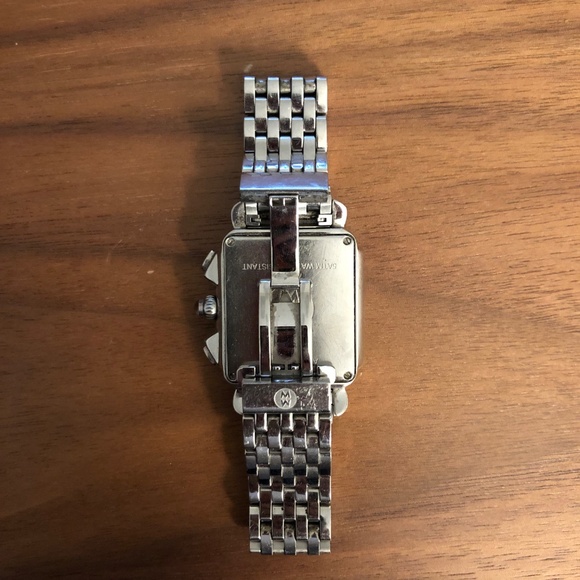 Michele Deco Stainless Diamond Watch with Mother of Pearl and Chronograph - Picture 3 of 4